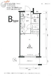リクレイシア・コルテ川崎元木 3階1Kの間取り
