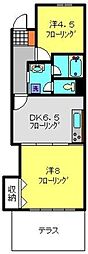 第3楓マンション 3階2DKの間取り