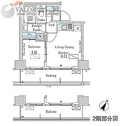 ParkAxis横濱大通り公園 1LDKの間取図画像