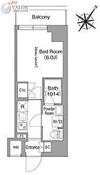 コンフォリア・リヴ横浜阪東橋 1Kの間取図画像