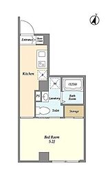 横浜ベイクリウス 1Kの間取図画像