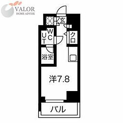 スパシエロッサ横浜吉野町 ワンルームの間取図画像