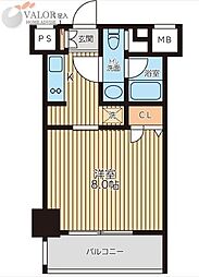 レジディア新横浜 1Kの間取図画像
