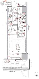 クレイシアIDZ鶴見 1Kの間取図画像