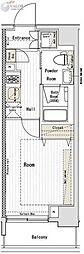 マキシヴ鶴見 1Kの間取図画像