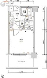 グリフィン新横浜・伍番館 1Kの間取図画像