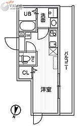 T's Cuore横濱元町 ワンルームの間取図画像