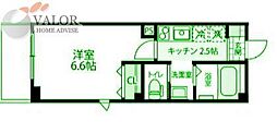 ラフィネ横浜 1Kの間取図画像