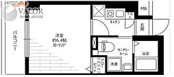 グリフィン横浜・セントラルステージ 1Kの間取図画像