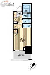 レジディア川崎 ワンルームの間取図画像