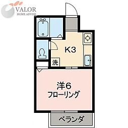 和光ハイツ 1Kの間取図画像