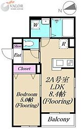 ルミエール川崎新町 1LDKの間取図画像