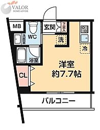 ARCOBALENO KAWASAKI WEST ワンルームの間取図画像
