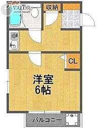クレッセントK-3 1Kの間取図画像