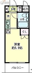 エクセル鶴見 ワンルームの間取図画像