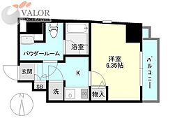 レジェンド横浜 1Kの間取図画像