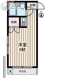 グルメゾン川崎 ワンルームの間取図画像
