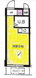 パークアベニュー立川 ワンルームの間取図画像