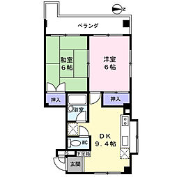 サミリヤ 3階2DKの間取り