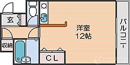 シャトーイズミ ワンルームの間取図画像