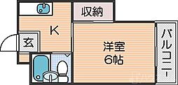 ドリームコート住吉大社 1Kの間取図画像