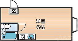 浜口エコーハイツ ワンルームの間取図画像