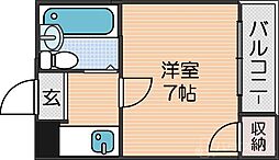 コスモレジデンス墨江 1Kの間取図画像