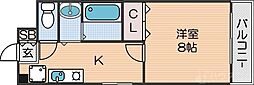 ヴィラスミノエ 1Kの間取図画像