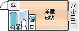 メビウス天王寺西レジデンス 1Kの間取図画像