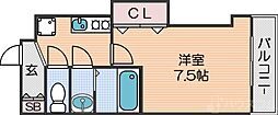 Luxe我孫子2 1Kの間取図画像