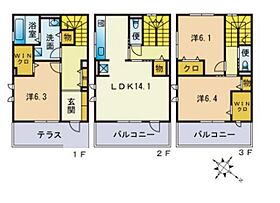 Ｄ－ｒｏｏｍ大濠　弐番館 101 ｜ 福岡県福岡市中央区今川２丁目13番1号（賃貸アパート3LDK・1階・97.13㎡） その2