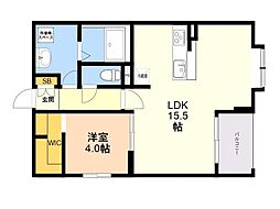 レトワール今川 1LDKの間取図画像