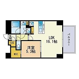 六本松ViewApartment 1LDKの間取図画像