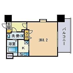 アイ.エム.ディ.ビュードーム 1Kの間取図画像