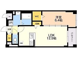 APエルテージ地行 1LDKの間取図画像