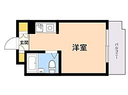 グランパーク西公園 ワンルームの間取図画像