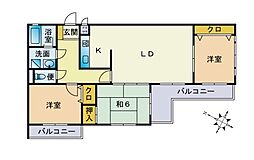 インペリアル大濠 3LDKの間取図画像