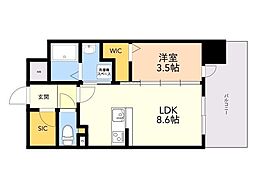 リファレンス六本松ビル 1LDKの間取図画像