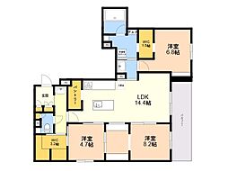 プレミアス大濠西 3LDKの間取図画像