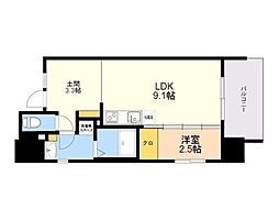 デュオフラッツ西新イースト 1LDKの間取図画像