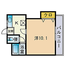 シャルマン"21 1Kの間取図画像