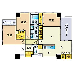 綾レジデンス大濠 3LDKの間取図画像