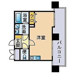 ベローザ六本松 ワンルームの間取図画像