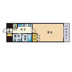 セントレジデンス西公園 1Kの間取図画像