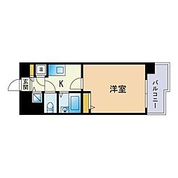 メゾン・ド・ヴィレ大濠 1Kの間取図画像