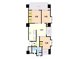 ロワールマンション大濠2 3LDKの間取図画像