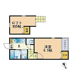 プリモ・アモーレ西公園 1Kの間取図画像