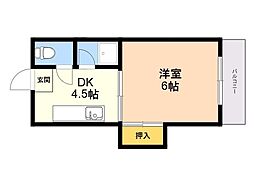 メゾン・ド・大濠 1Kの間取図画像