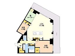 ザ・パークハウス福岡タワーズWEST 2LDKの間取図画像