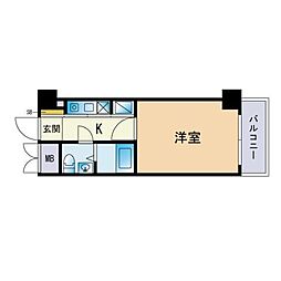 フローリッシュ大濠 1Kの間取図画像